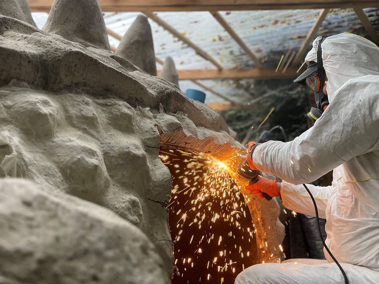 Schnitt zur Öffnung des Drachens Innenstruktur: kritische Korrosion