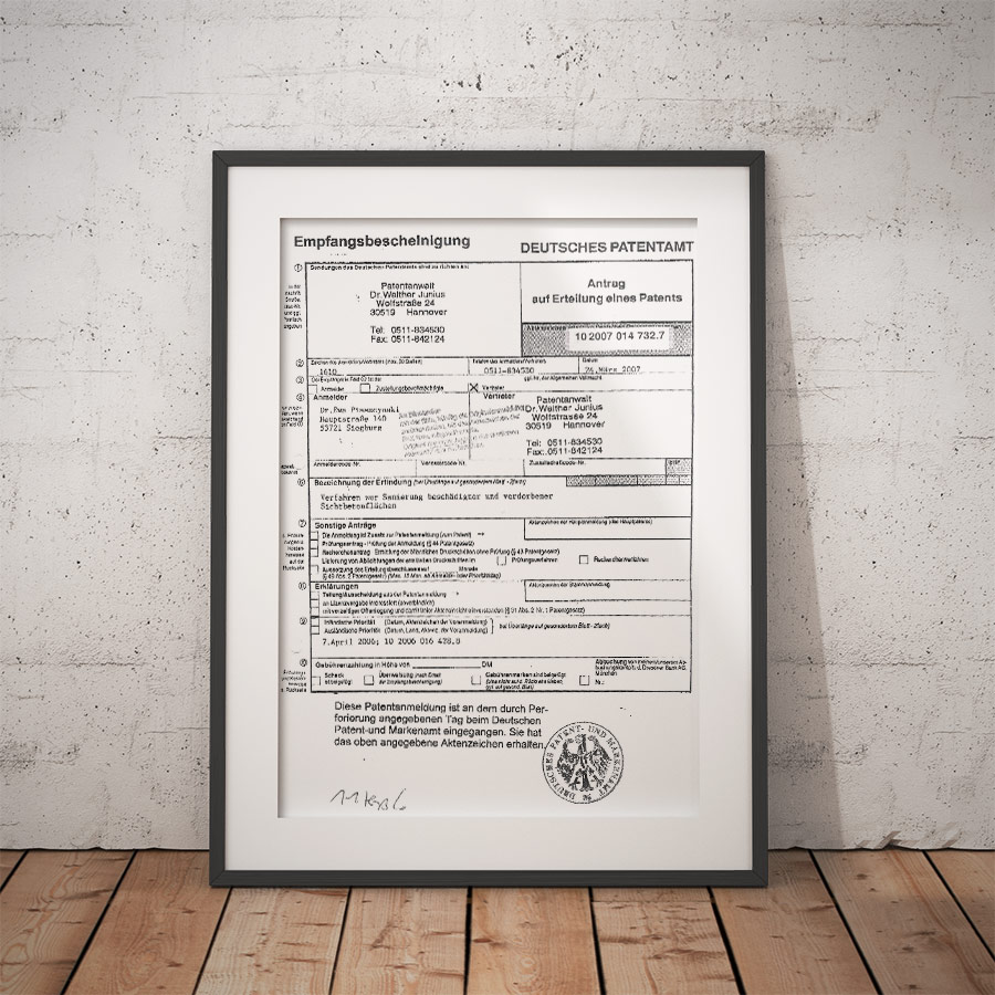 Patent Verfahren zur Sanierung beschädigter und verdorbener Sichtbetonflächen